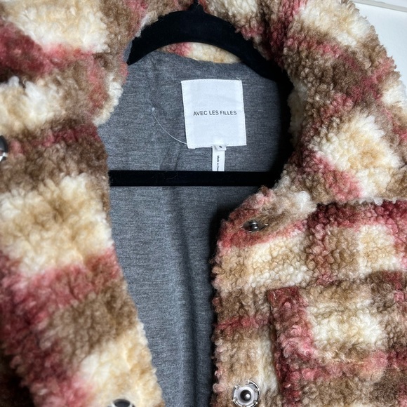 NWT Avec Les Filles plaid sherpa Shacket - Picture 5 of 9